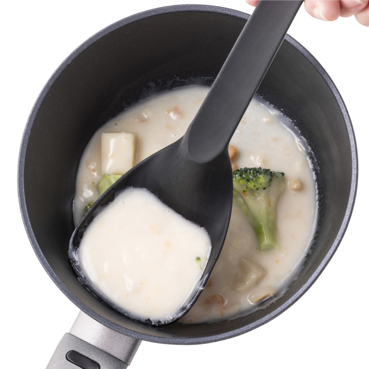 お玉 kasanaru 食洗機対応 メモリ付き ( ナイロン製 おたま レードル ブラック スプーン シリコンお玉 キッチンツール 計量スプーン 計量お玉 盛り付け 取り分け 鍋 料理用 先端 シリコーン 耐熱 )