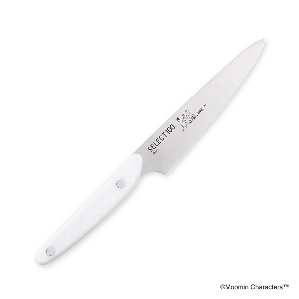 ペティナイフ 12cm SELECT100×ムーミン キッチンナイフ ショート 貝印 ( セレクト100 果物ナイフ 小型包丁 コンパクト 軽量 食洗機対応 フルーツナイフ 小型ナイフ 果物包丁 キッチンツール ナイフ 人工大理石 ハンドル )