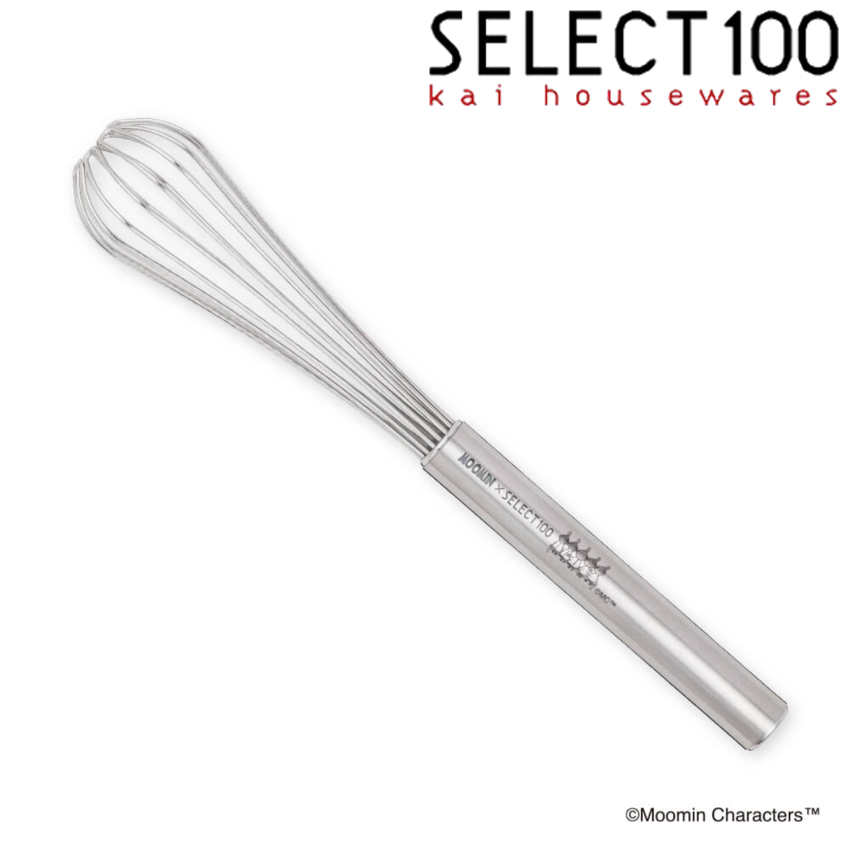 泡だて器 ミニ SELECT100×ムーミン 食洗機対応 ステンレス製 貝印 スリムウィスク （ セレクト100 泡立器 ホイッパー スリム コンパクト ドレッシング ソース お弁当作り 調理小道具 キッチンツール リトルミイ キャラクター ）