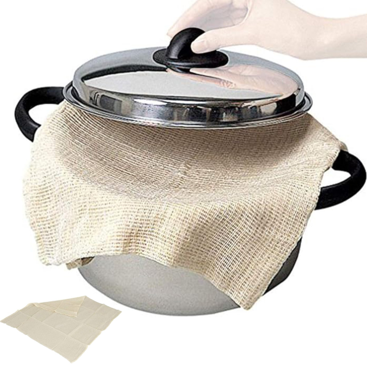 蒸し布 1~2升用 むし上手 66×66cm ( 蒸し料理 ぬか漬け 炊飯ジャー 炊飯ネット 布 ふかし布 せいろ シート ネット キッチン 台所 こし布 絞り布 )