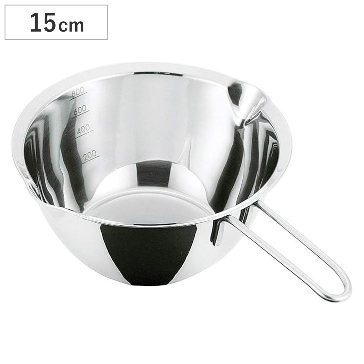 ボウル 15cm NCD 柄付ボール ステンレス製 貝印 （ ステンレスボウル ぼうる ボール ミニ 持ち手 取っ手 付き 15センチ ミニボウル ミキシングボウル 両口 コンパクト 調理 料理 便利 使いやすい 下ごしらえ ）