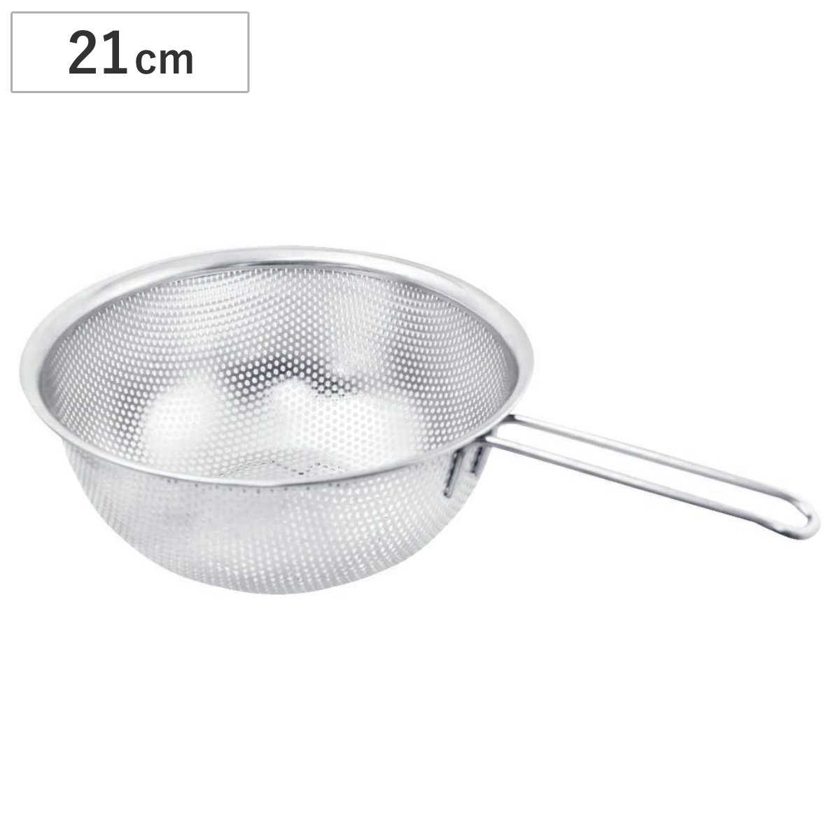 片手ザル ストレーナー 21cm NCD パンチングボール ステンレス製 貝印 （ パンチングザル 取っ手付き ざる 水切りザル 調理ざる ステンレス製ザル 水切り 湯切り 持ち手 ハンドル 調理器具 調理道具 調理小物 調理雑貨 ）