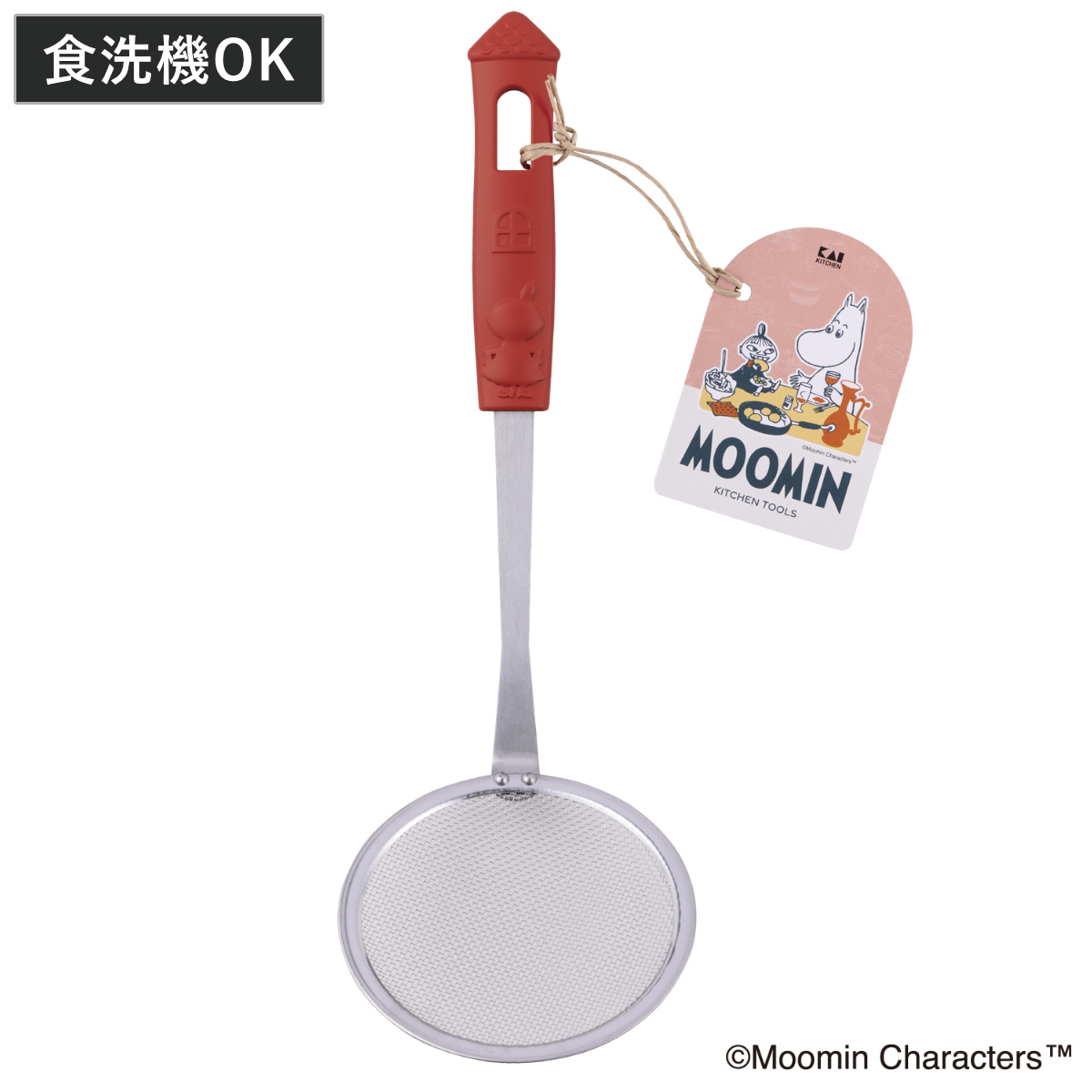 かすあげ ムーミン 食洗機対応 リトルミイ 貝印 ( かす揚げ 揚げ物用カス揚げ あく取り アク取りお玉 キャラクター 網 ステンレス 軽量 キッチンツール 調理用品 揚げ物 天ぷら グッズ )