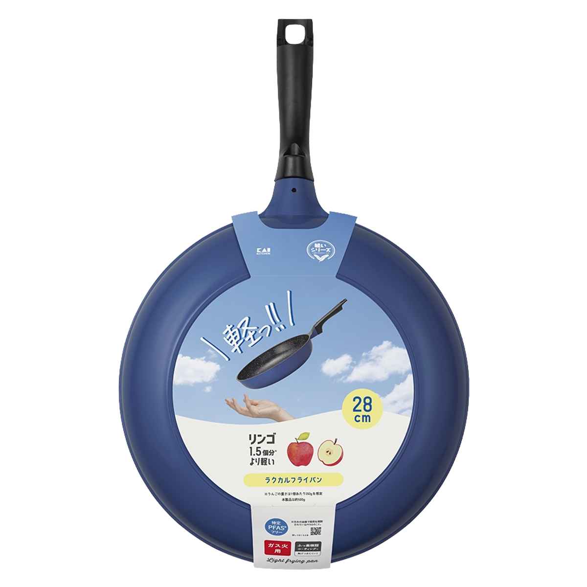フライパン 28cm ラクカルフライパン フッ素加工 貝印 ( ガス火専用 炒め鍋 いため鍋 ふっ素加工 軽量 軽い 28センチ フッ素コーティング アルミ製 こびりつきにくい 焦げ付きにくい 調理用品 )