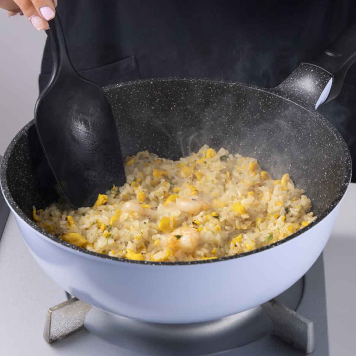 いため鍋 24cm ラクカルいため鍋 フッ素加工 貝印 ( ガス火専用 深型 炒め鍋 ふっ素加工 軽量 軽い 24センチ フッ素コーティング アルミ製 こびりつきにくい 焦げ付きにくい 調理用品 )