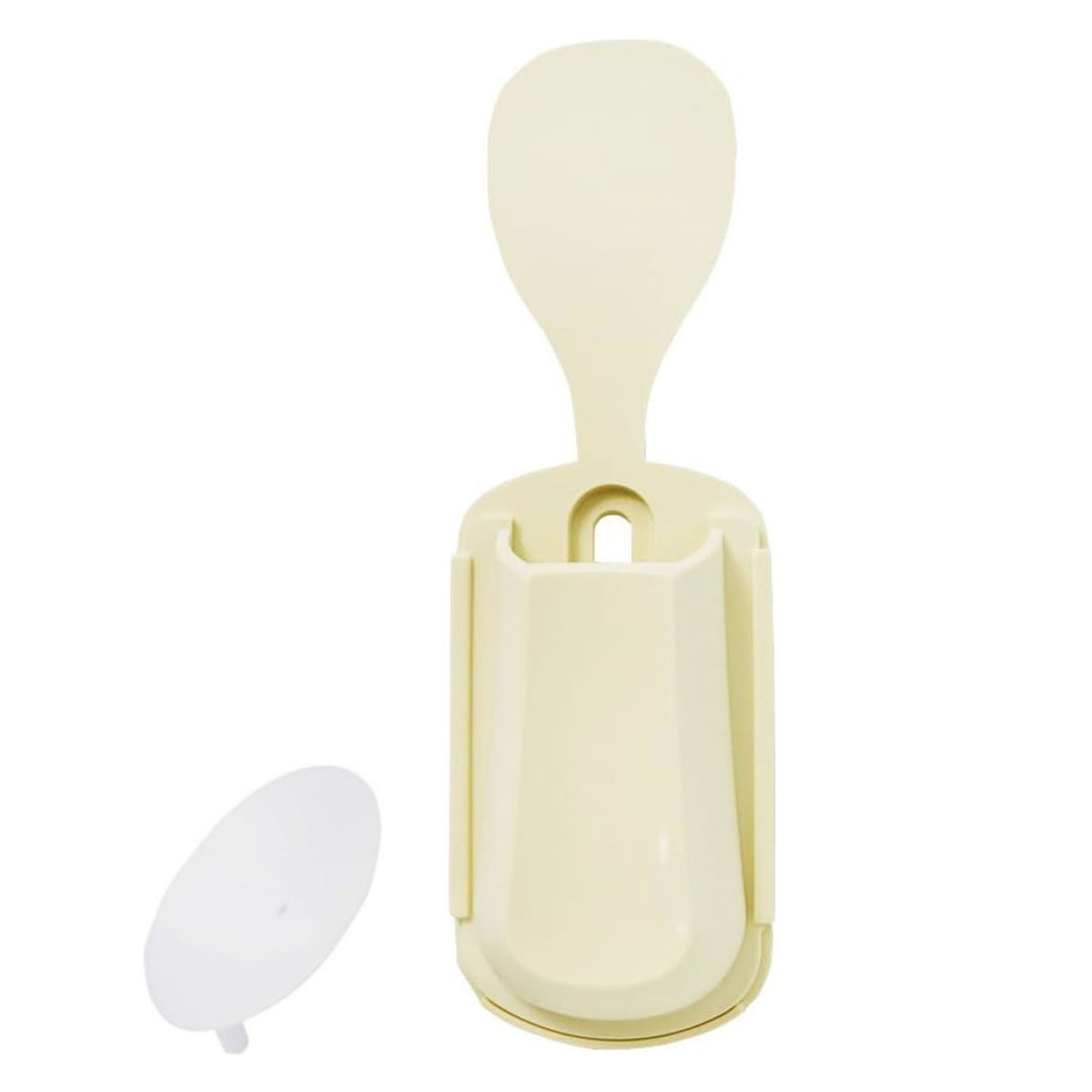 しゃもじケース しゃもじ入れ 吸盤付 らくチンしゃもじポケット 貝印 （ しゃもじホルダー しゃもじ立て 吸盤 貼り付け キッチン用品 炊飯器 調理道具 小物収納 ）