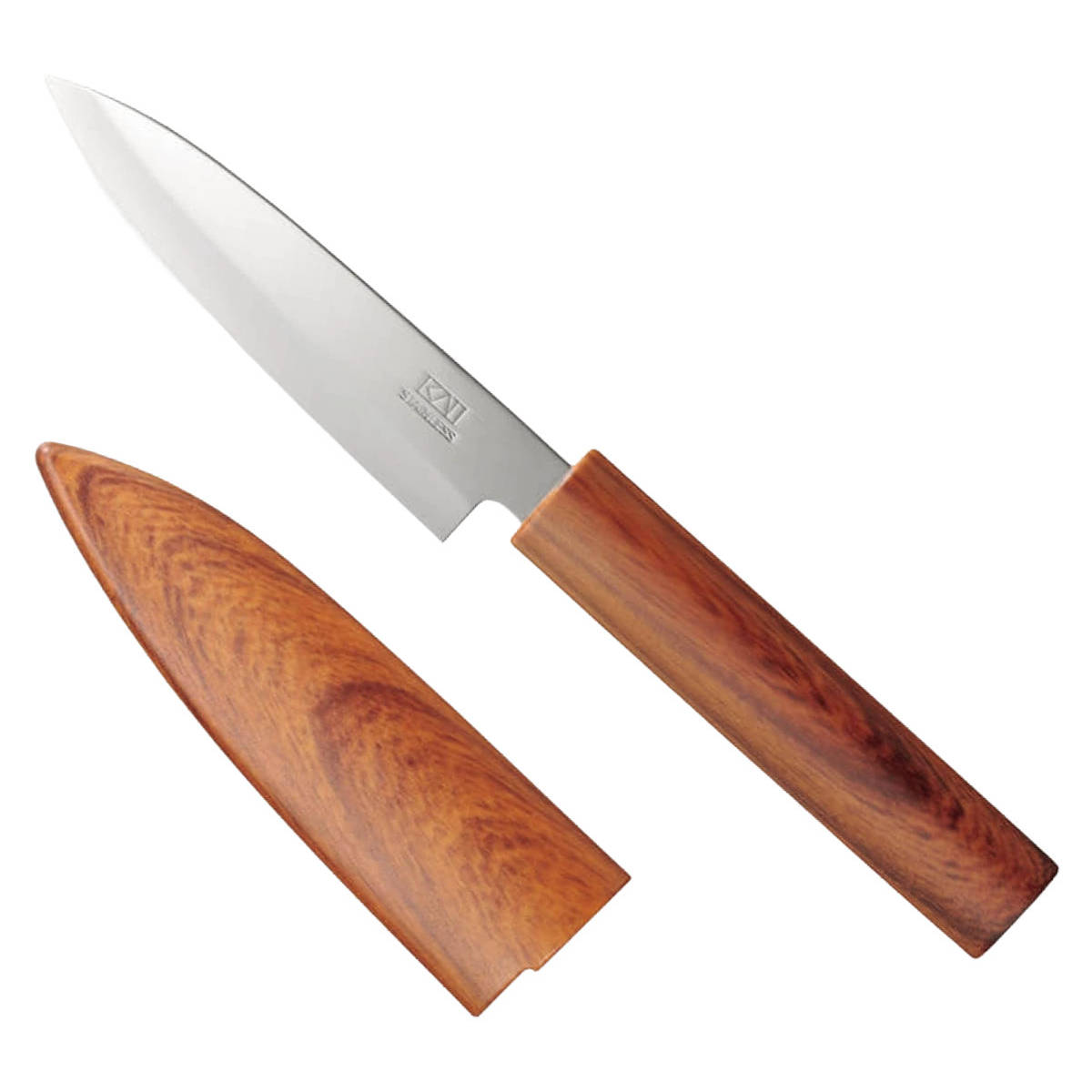 ペティナイフ 果物ナイフ サヤ付き フルーツナイフ 木目調 貝印 （ 包丁 果物包丁 フルーツ包丁 カバー付き 小型包丁 小型ナイフ キッチンナイフ アウトドア ）