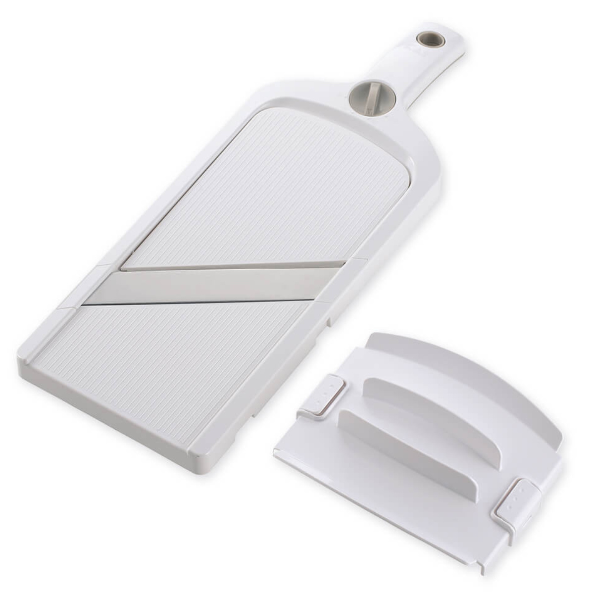 スライサー ワイド ガード付き 可変式ワイドスライサー 貝印 ( 日本製 キャベツ千切り 野菜スライサー 指ガード 厚さ調節 ワイドスライサー スライス 千切りキャベツ 野菜 安全ガード付き 調理小道具 下ごしらえ用品 厚さ変更 )