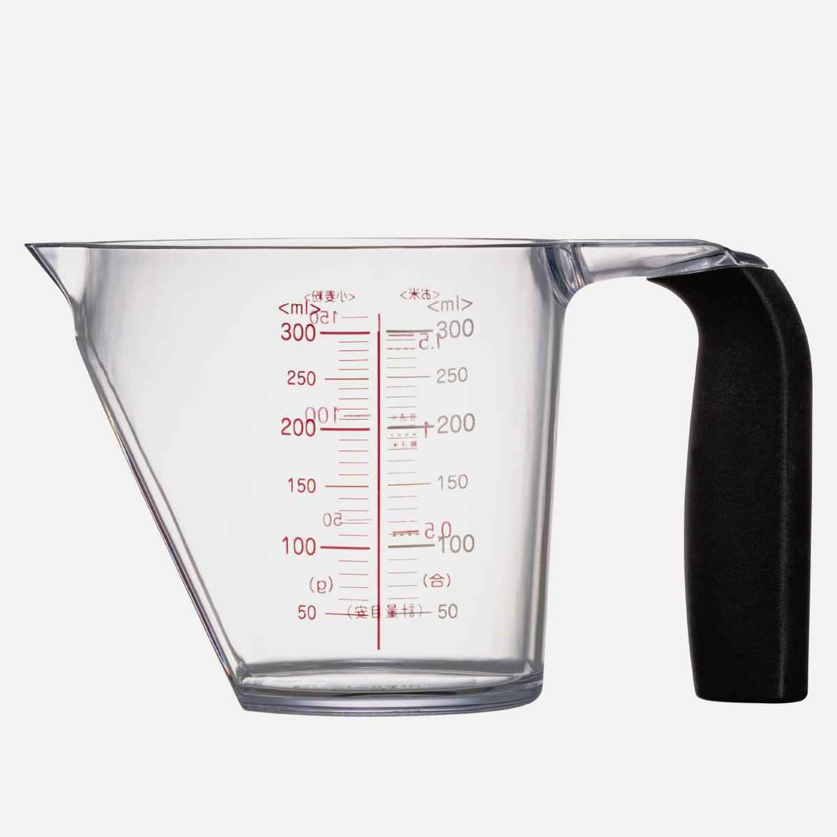計量カップ 300ml 上から量れる洗いやすい計量カップ 貝印 ( メジャーカップ 取っ手付き 計量器具 料理用 食洗機対応 目盛り付き 目盛りが見やすい 液体 計量 調味料 水 お米 300ML )