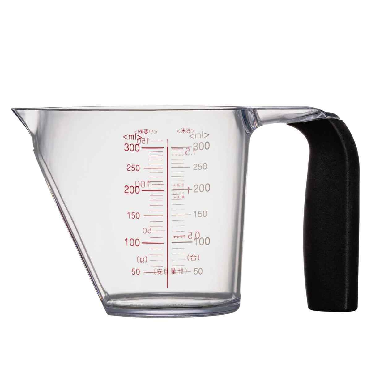 計量カップ 300ml 上から量れる洗いやすい計量カップ 貝印 ( メジャーカップ 取っ手付き 計量器具 料理用 食洗機対応 目盛り付き 目盛りが見やすい 液体 計量 調味料 水 お米 300ML )