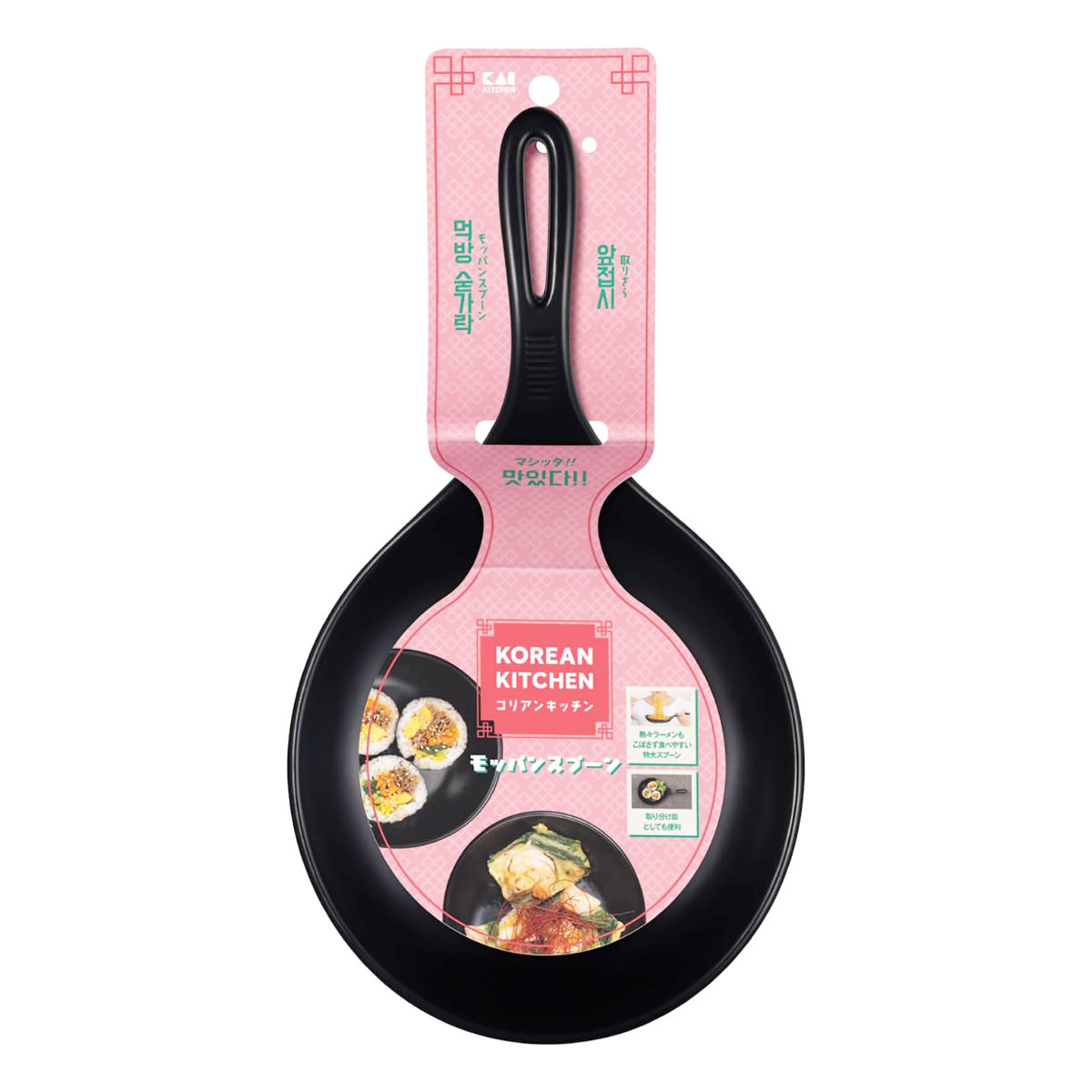 モッパンスプーン スプーン コリアンキッチン 貝印 ( 特大スプーン ラーメンスプーン 大きいスプーン 取り分け 盛り付け サーバースプーン サービングスプーン ラーメン用スプーン 麺用 特大れんげ 大きい 特大 )