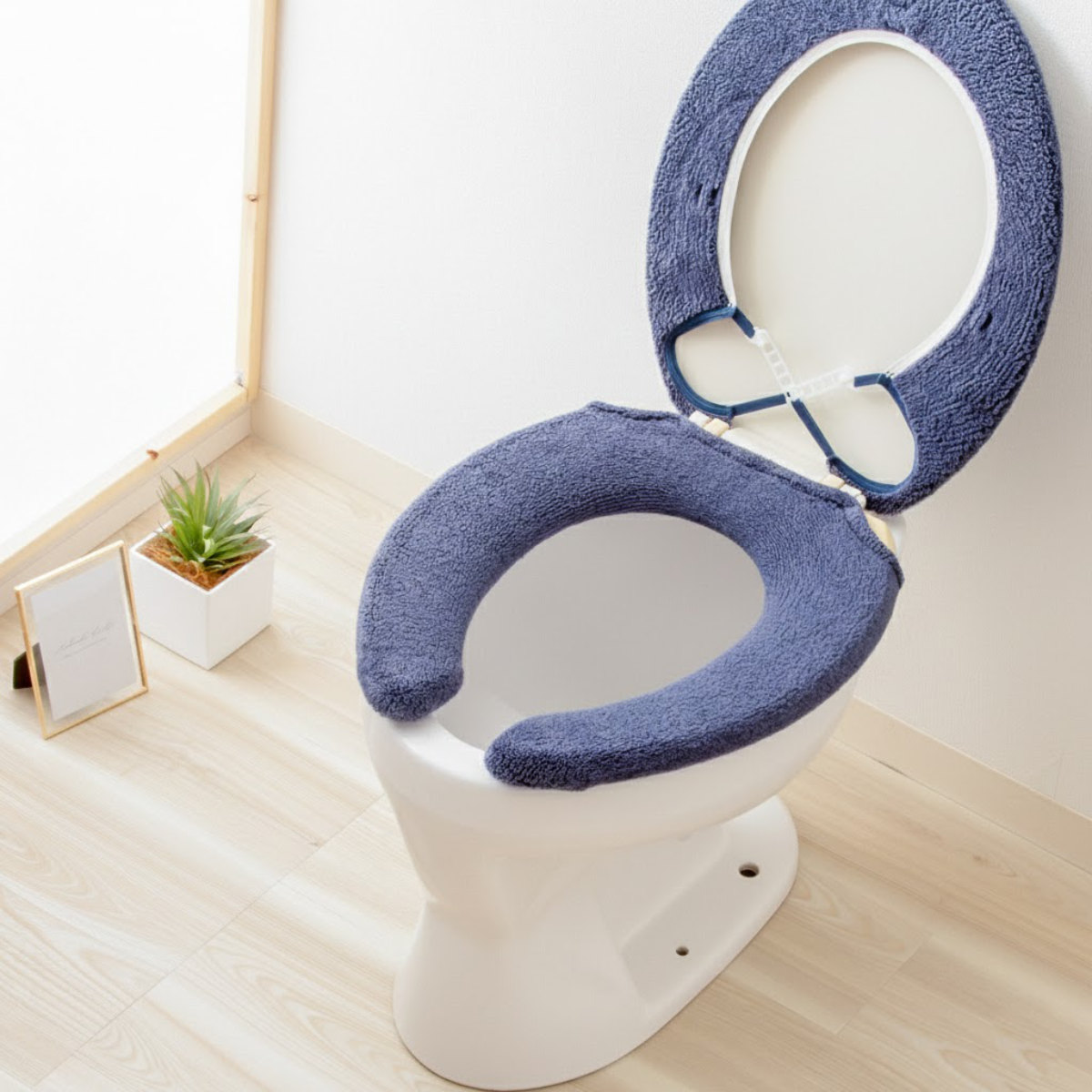 便座カバー SELECT JUST FIT トイレ便座カバー U型 ( 便座 カバー トイレ用品 U型用 洗える トイレ 伸びる トイレカバー U型便座専用 ふんわり 伸縮 冷たくない 無地 ) 【アースグリーン】 アースグリーン