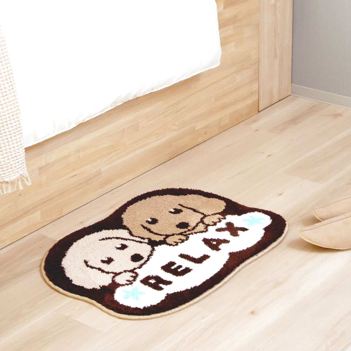 玄関マット 室内 マルチマット 45×60 ( 洗える 滑り止め かわいい コンパクト ふかふか 抗菌加工 幅60cm マット ラグ トイレ 寝室 ペット 洗濯機で洗える インテリア 洗面 チワワ 豆しば ハチワレ 猫 ) 【ミケ】 ミケ