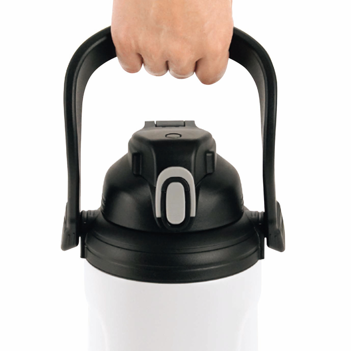 ウォータージャグ2L 大容量 水筒 ( 保冷 直飲み 大きい スポーツボトル スポーツジャグ 直のみ すいとう ワンタッチ ステンレス ハンドル付き ステンレスボトル ) 【ホワイト】 ホワイト
