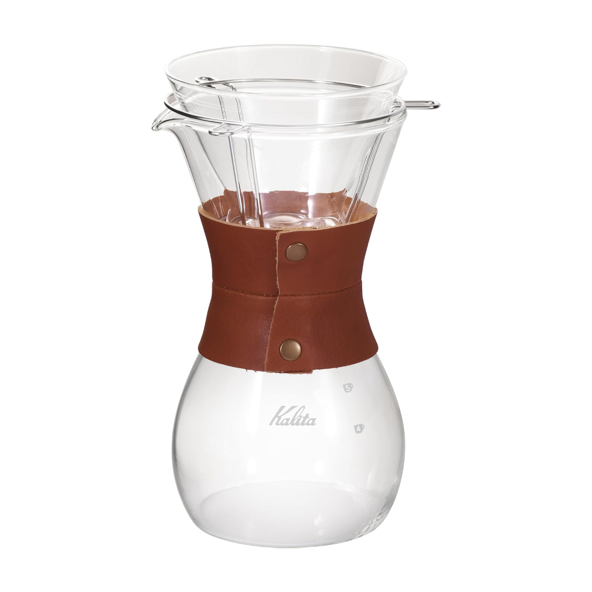 Kalita カリタ ウェーブスタイル レザー ( ガラス 耐熱ガラス 2~4人用 三つ穴構造 ドリップ コーヒー コーヒードリッパー おしゃれ ガラスコーヒードリッパー ウェーブドリッパー ドリッパー コーヒーサーバー セット )