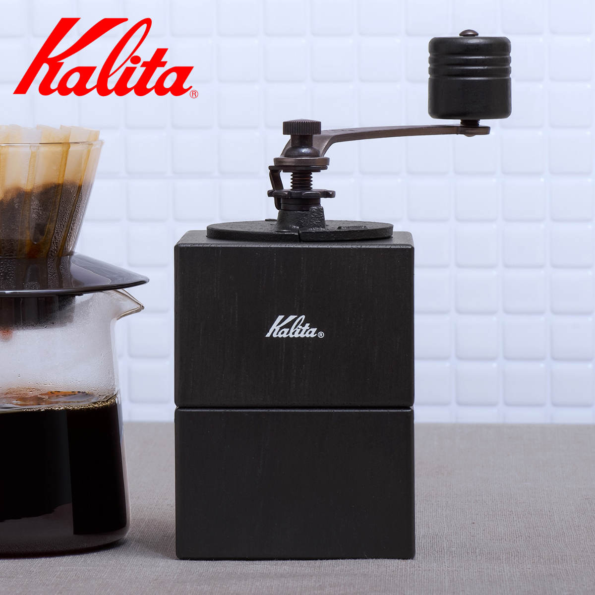 Kalita カリタ コーヒーミル キュービックミル （ 手挽き コーヒー コーヒー豆 ミル おしゃれ モダン スタイリッシュ 手動 ハンドコーヒーミル コーヒーグラインダー ）