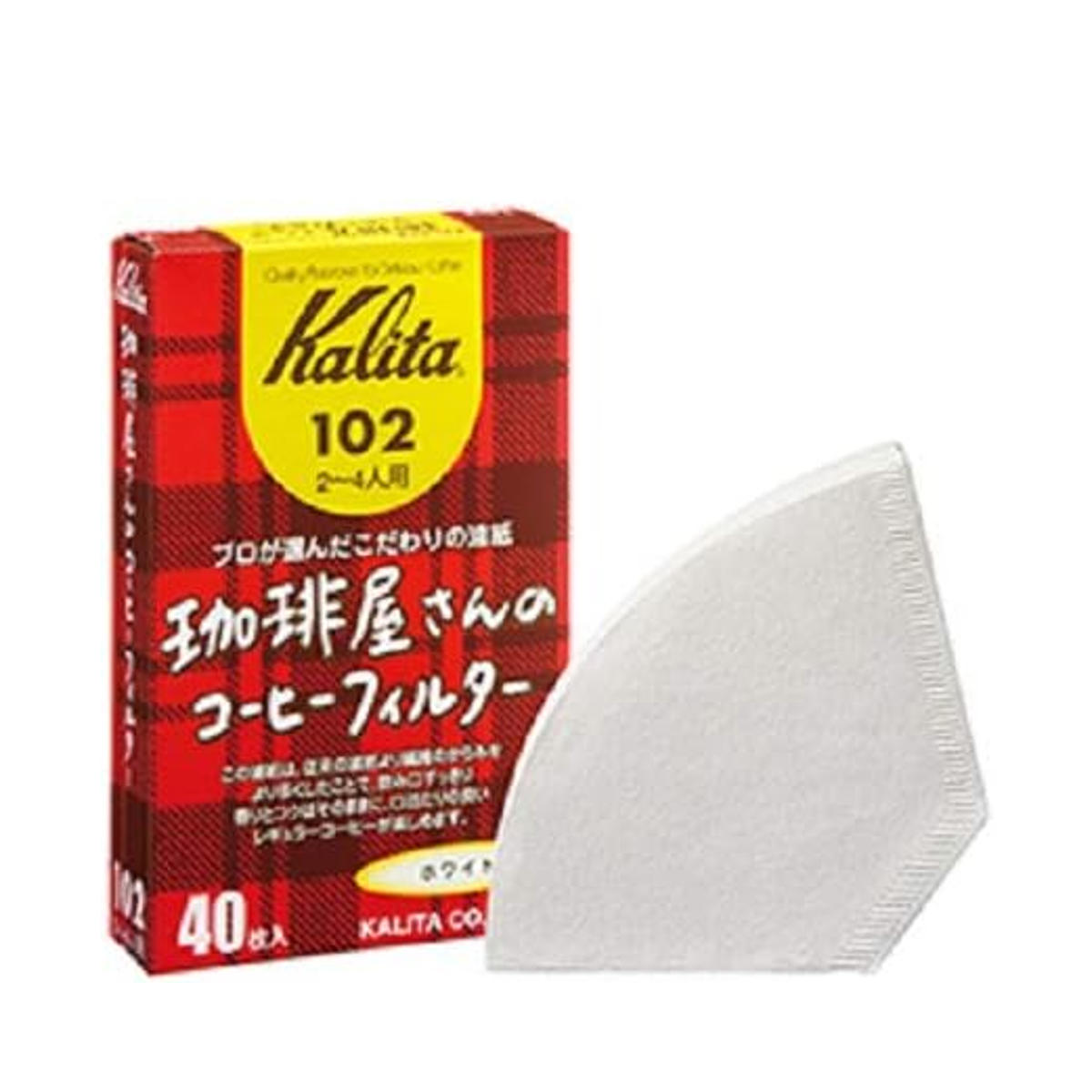 Kalita カリタ コーヒーフィルター 珈琲屋さん 102 ロシ 40枚入 ( 2~4人用 コーヒー フィルター ろ紙 濾紙 日本製 カリタFanシリーズ扇型専用 )