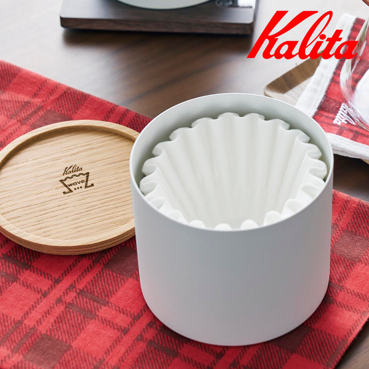 Kalita カリタ コーヒーフィルター ケース ウェーブフィルターケース WT ( 75枚収納可能 スチール 天然木 コーヒー フィルター ロシ 濾紙 ろし 収納 収納ケース おしゃれ KWF-155/185対応 )