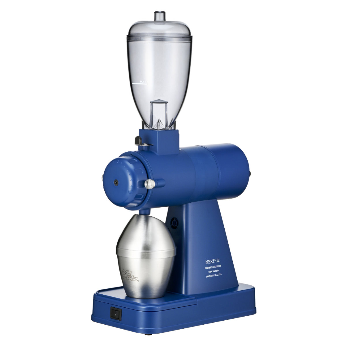 Kalita カリタ コーヒーミル NEXT G2 ( 電動 日本製 コーヒー ミル 電動ミル グラインダー 帯電防止 静音 おしゃれ レトロ調 クラシック調 業務用 家庭用 ) 【ブルー】 ブルー