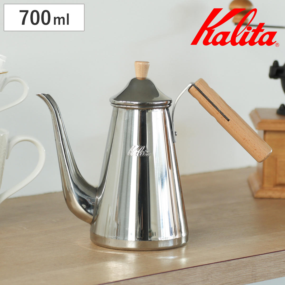 Kalita カリタ コーヒーケトル ドリップポットスリム 700SSW （ ステンレス 日本製 ガス火専用 直火 おしゃれ コーヒーポット ポット ケトル やかん ）