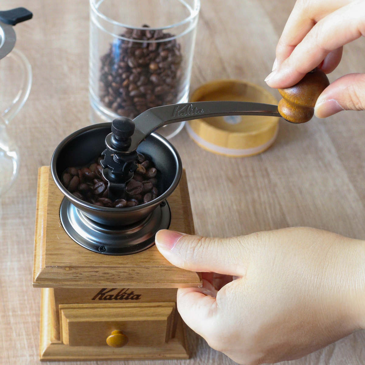 Kalita カリタ コーヒーミル ミニミル ac ( コーヒー ミル 手挽き コーヒー豆 おしゃれ レトロ クラシック 手動 ハンドコーヒーミル コーヒーグラインダー )