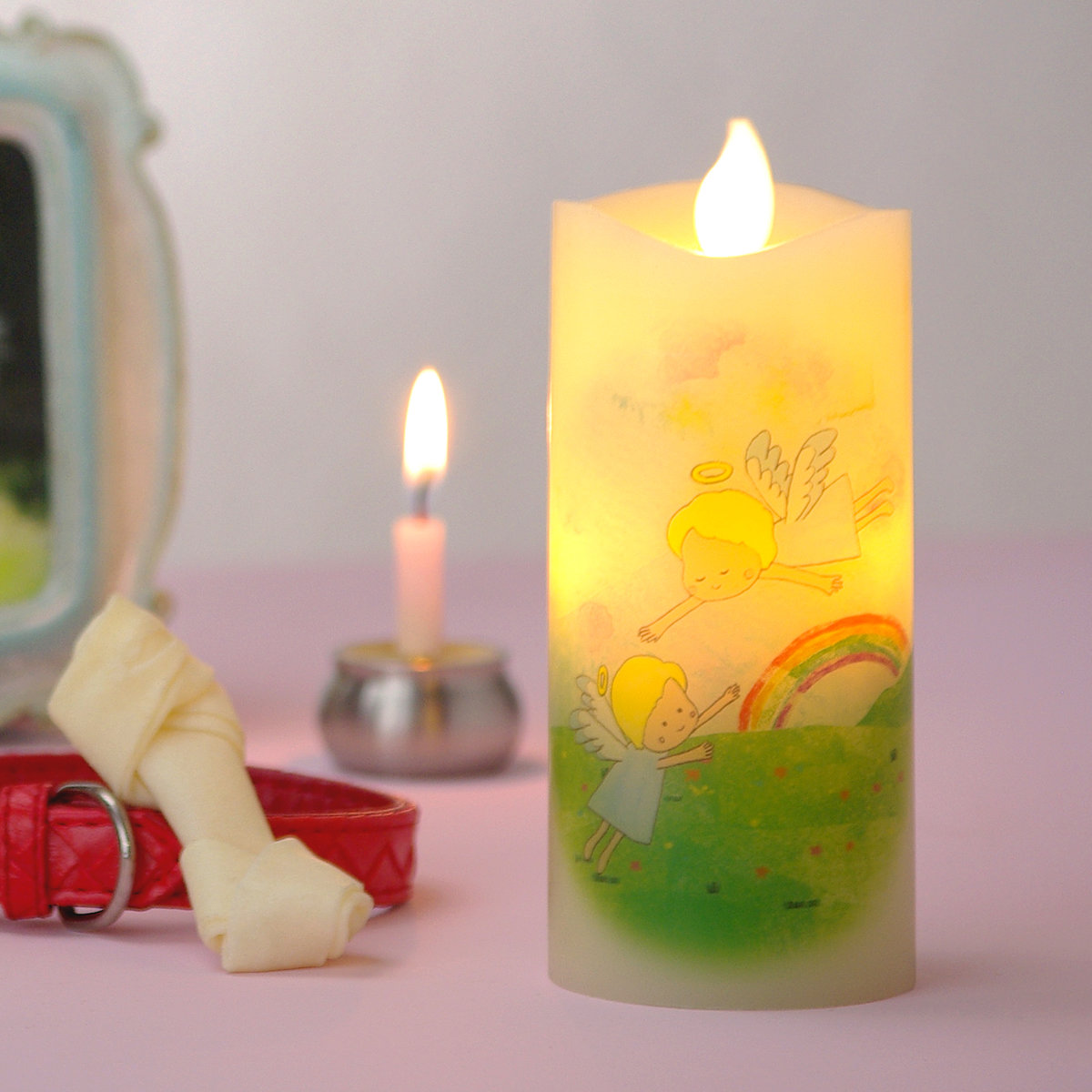 ローソク LED ペット 天使のあかり 虹空 お悔み ( ペット供養 ろうそく ロウソク LEDろうそく お供え 手元供養 仏壇 追悼 メモリアル 命日 お彼岸 犬 猫 )