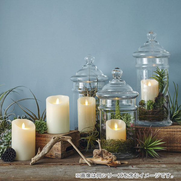 キャンドル 直径7.8×22.6cm ルミナラピラー LED ( ledキャンドルライト 間接照明 キャンドルライト インテリアライト ゆらぎ リアル 癒し リラックス 電池式 安全 おしゃれ リビング 寝室 無香 タイマー ベッドサイド )