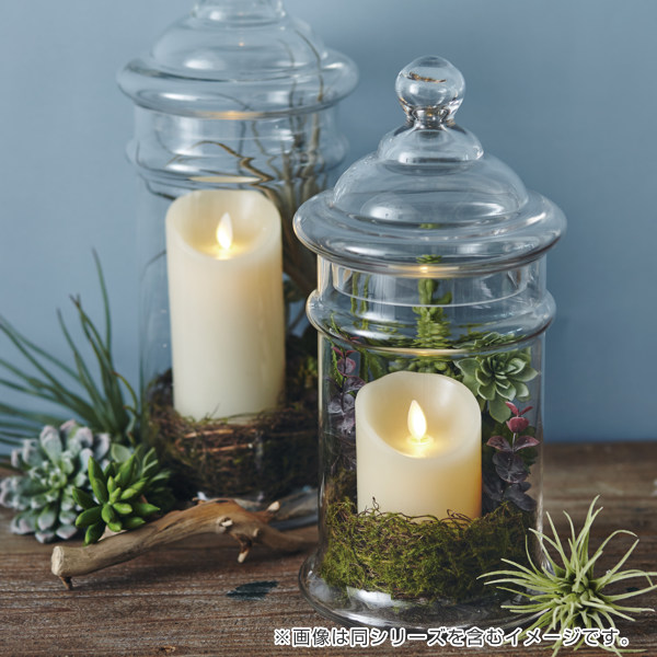 キャンドル 直径7.8×22.6cm ルミナラピラー LED ( ledキャンドルライト 間接照明 キャンドルライト インテリアライト ゆらぎ リアル 癒し リラックス 電池式 安全 おしゃれ リビング 寝室 無香 タイマー ベッドサイド )