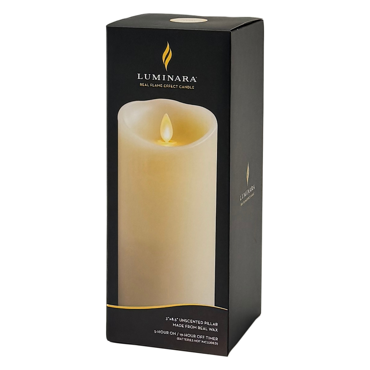 キャンドル 直径7.8×22.6cm ルミナラピラー LED ( ledキャンドルライト 間接照明 キャンドルライト インテリアライト ゆらぎ リアル 癒し リラックス 電池式 安全 おしゃれ リビング 寝室 無香 タイマー ベッドサイド )