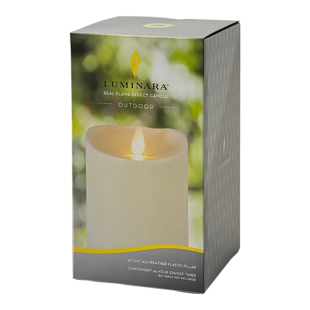 キャンドル 直径9.6×18.2cm ルミナラアウトドアピラー LED ( ledキャンドルライト 屋外 ガーデンライト ゆらぎ リアル 癒し リラックス 電池式 安全 おしゃれ 寝室 無香 タイマー デッキ テラス 植え込み )