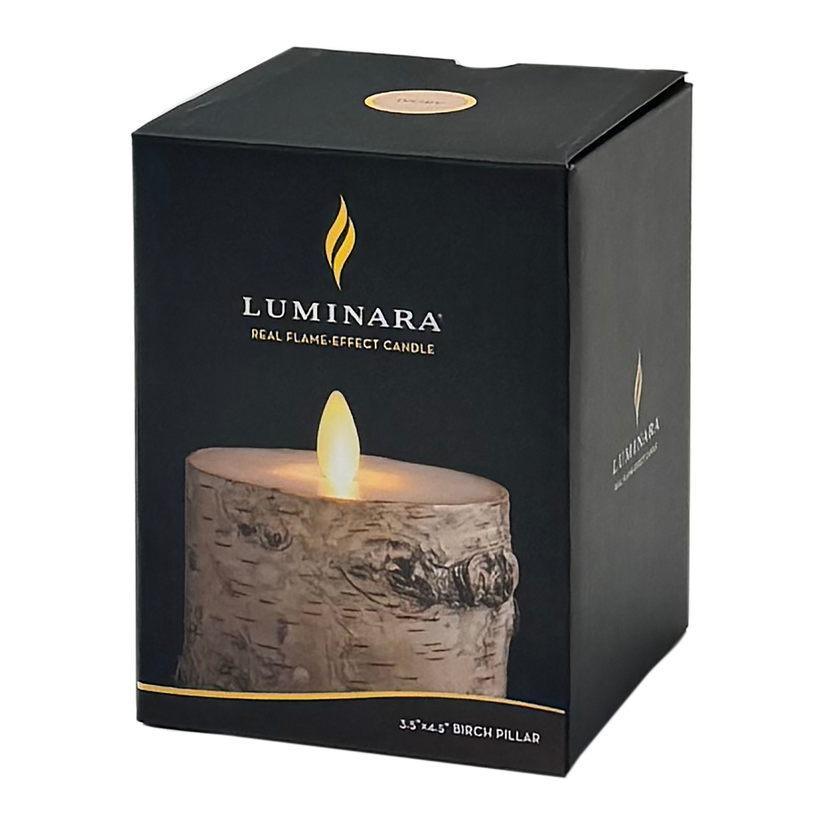 キャンドル LED LUMINARA ルミナラバーチピラー 3.5×4インチ ゆらぎ ( キャンドルライト LEDキャンドル コードレス タイマー led luminara キャンドルタイプ インテリアライト 電池式 木目調 おしゃれ 寝室 リビング )