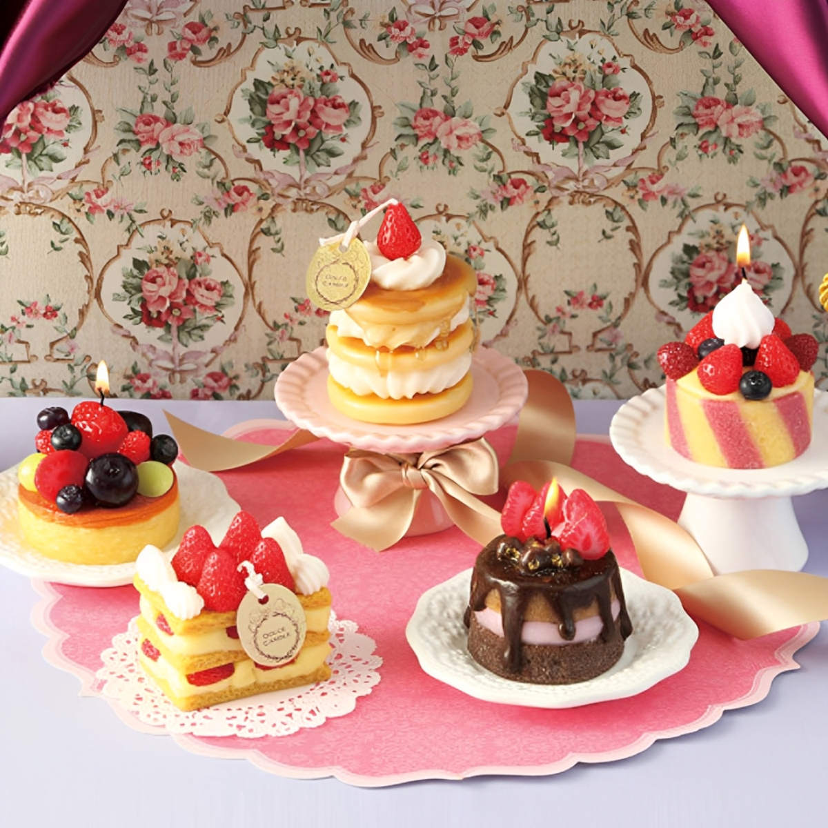 キャンドル ドルチェキャンドル スイーツキャンドル （ ケーキキャンドル クリスマスキャンドル アロマキャンドル ろうそく 香り ルームフレグランス リラックス 癒し ロウソク ローソク 蝋燭 クリスマス雑貨 インテリア ） 【ミルフィーユ】