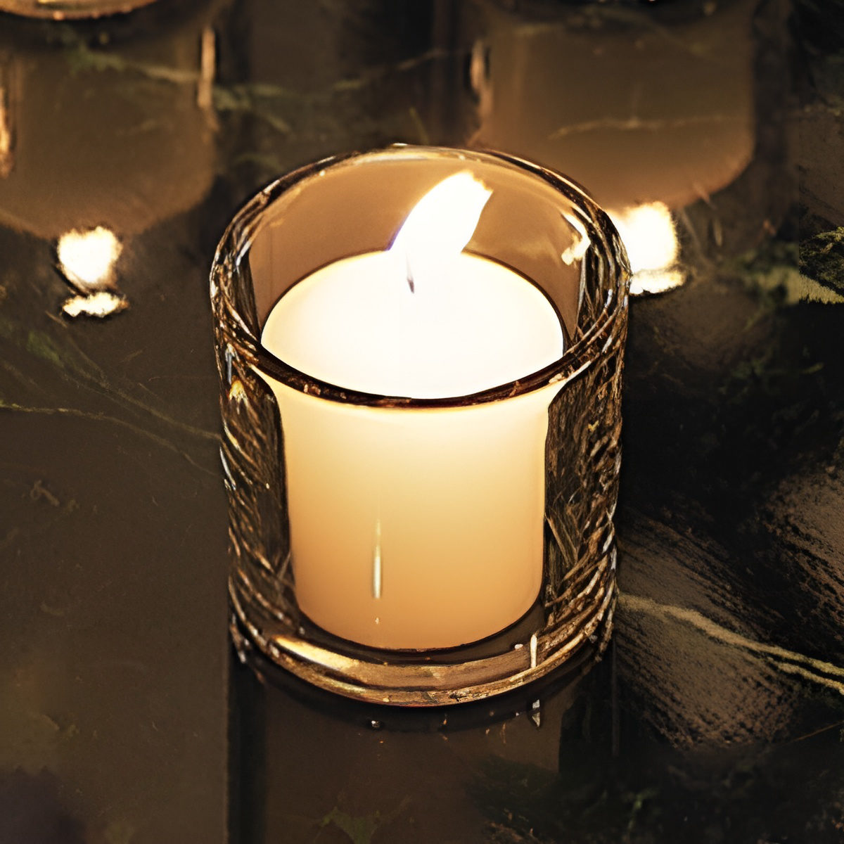 キャンドルポット キャンドルホルダー コップ型 ガラス製 ( キャンドルスタンド ろうそく立て キャンドルグラス 容器 ガラス キャンドルトレイ ガラスポット アロマキャンドル 透明 クリア シンプル )