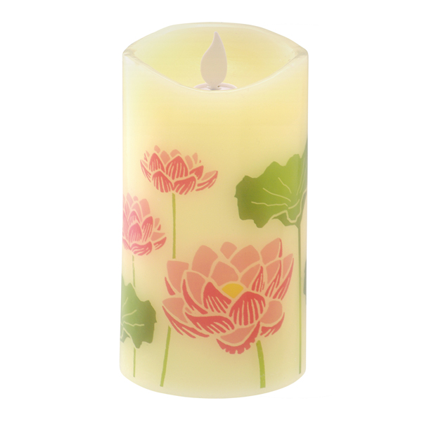 LEDローソク いろはあかり 蓮ハナ 電池式 ( 電子ローソク 電子ろうそく LEDキャンドル 安心 安全 蓮 リビング 洋室 和室 盆提灯 仏壇 お仏壇 神棚 仏具 仏前 )