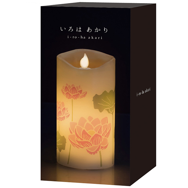 LEDローソク いろはあかり 蓮ハナ 電池式 ( 電子ローソク 電子ろうそく LEDキャンドル 安心 安全 蓮 リビング 洋室 和室 盆提灯 仏壇 お仏壇 神棚 仏具 仏前 )