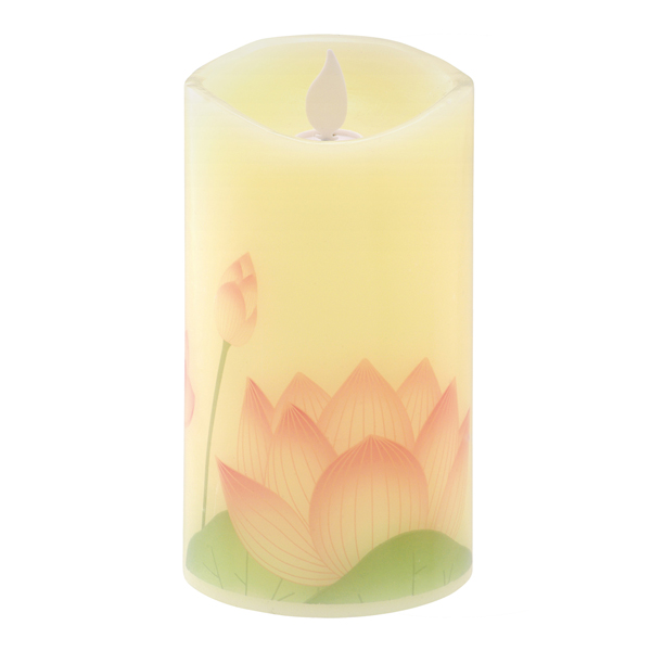 LEDローソク いろはあかり 蓮ツボミ 電池式 ( 電子ローソク 電子ろうそく LEDキャンドル 安心 安全 蓮 リビング 洋室 和室 盆提灯 仏壇 お仏壇 神棚 仏具 仏前 )