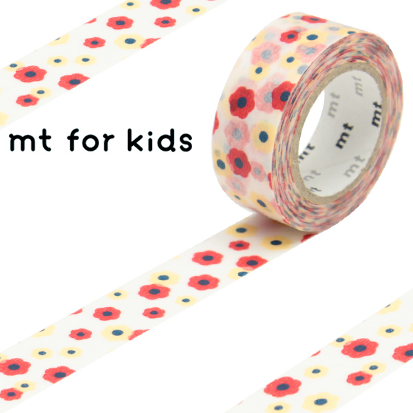 マスキングテープ mt for kids モチーフ 花 幅15mm （ マスキング テープ マステ カモ井加工紙 エムティー 和紙テープ ラッピング