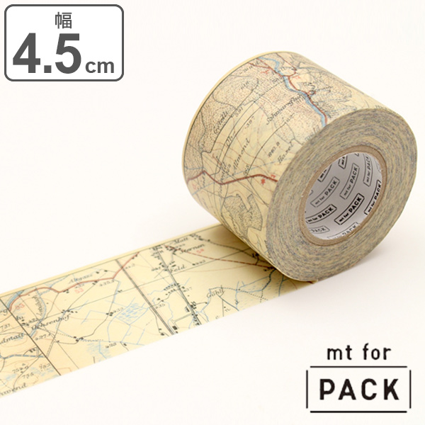 クラフトテープ 粘着テープ 幅広 mt for PACK 地図・ヴィンテージ 幅45mm （ ガムテープ テープ おしゃれ ガムテープ テープ おしゃれ 柄