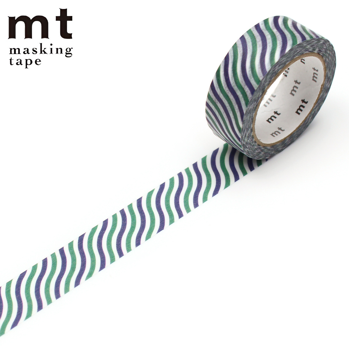 マスキングテープ mt PAPIER TIGRE Waves 15mm×7m （ マステ カモ井 カモ井加工紙 貼ってはがせる シール ステッカー エムティー ラッピ
