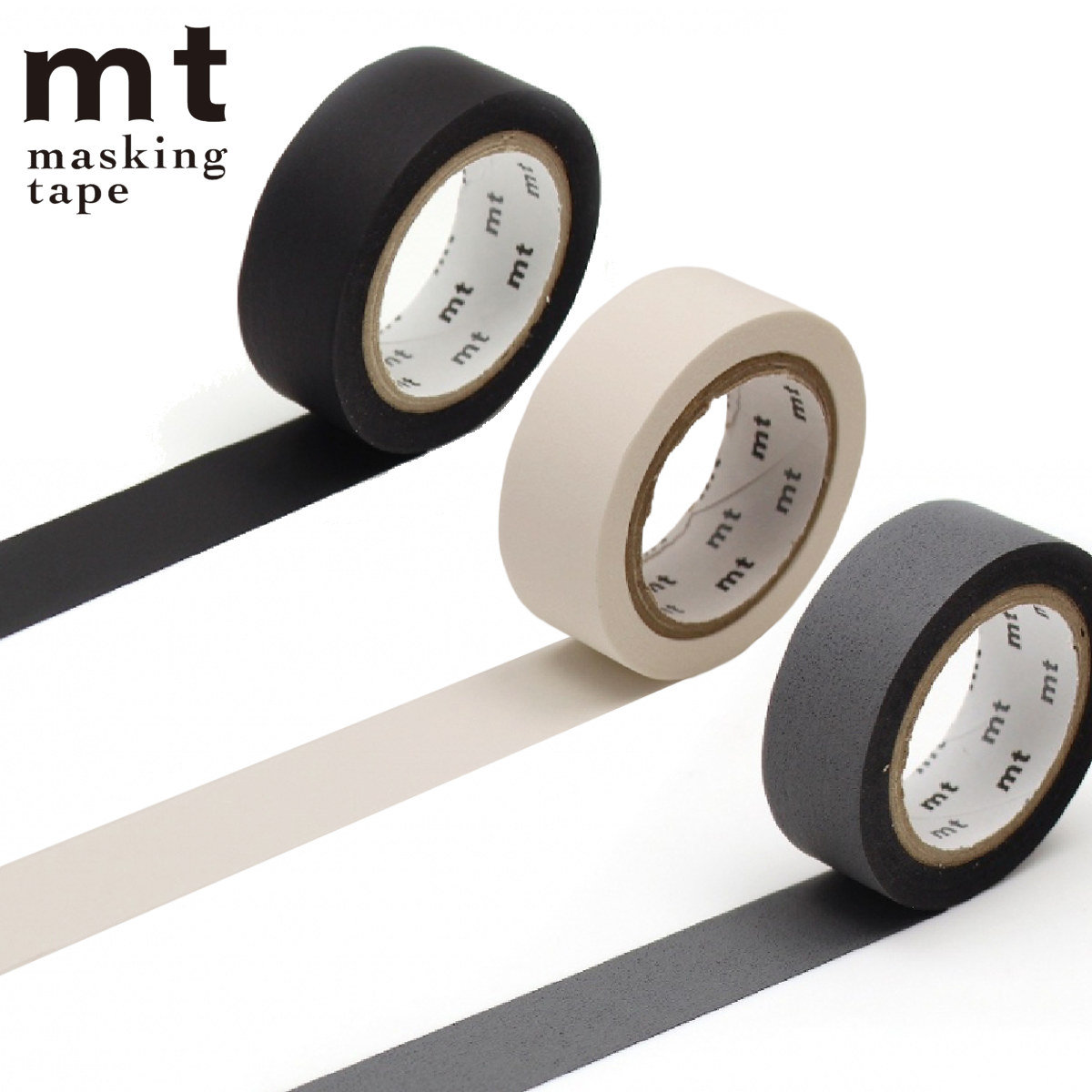 マスキングテープ mt 1P マット 15mm×7m （ マステ カモ井 カモ井加工紙 貼ってはがせる シール ステッカー エムティー ラッピング 手帳 デコレーション アレンジ おしゃれ 文房具 リメイク 手帳デコ ノート ） 【マットグレー】