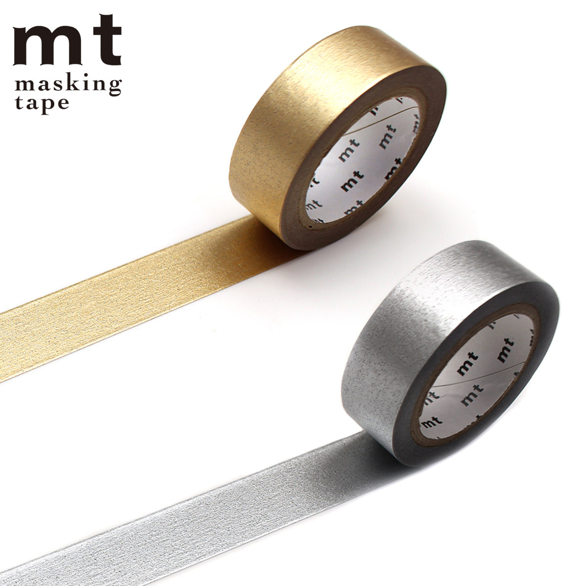 マスキングテープ mt 1P 高輝度 15mm×7m （ マステ カモ井 カモ井加工紙 貼ってはがせる シール ステッカー エムティー ラッピング ゴールド シルバー 手帳 デコレーション アレンジ おしゃれ 文房具 リメイク 手帳デコ ノート ） 【シャンパンゴールド】