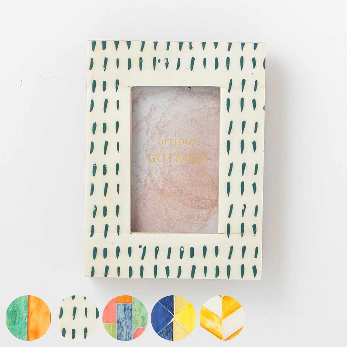 フォトフレーム ボーンミニフレーム S 名刺 チェキ キャメルボーン ( 写真立て フォトスタンド 写真 フレーム ミニ 小さめ インスタントカメラ ポップ インテリア 韓国 カラフル アクセント 壁掛け 縦 横 ニッチ 玄関 トイレ ) 【オレンジ】