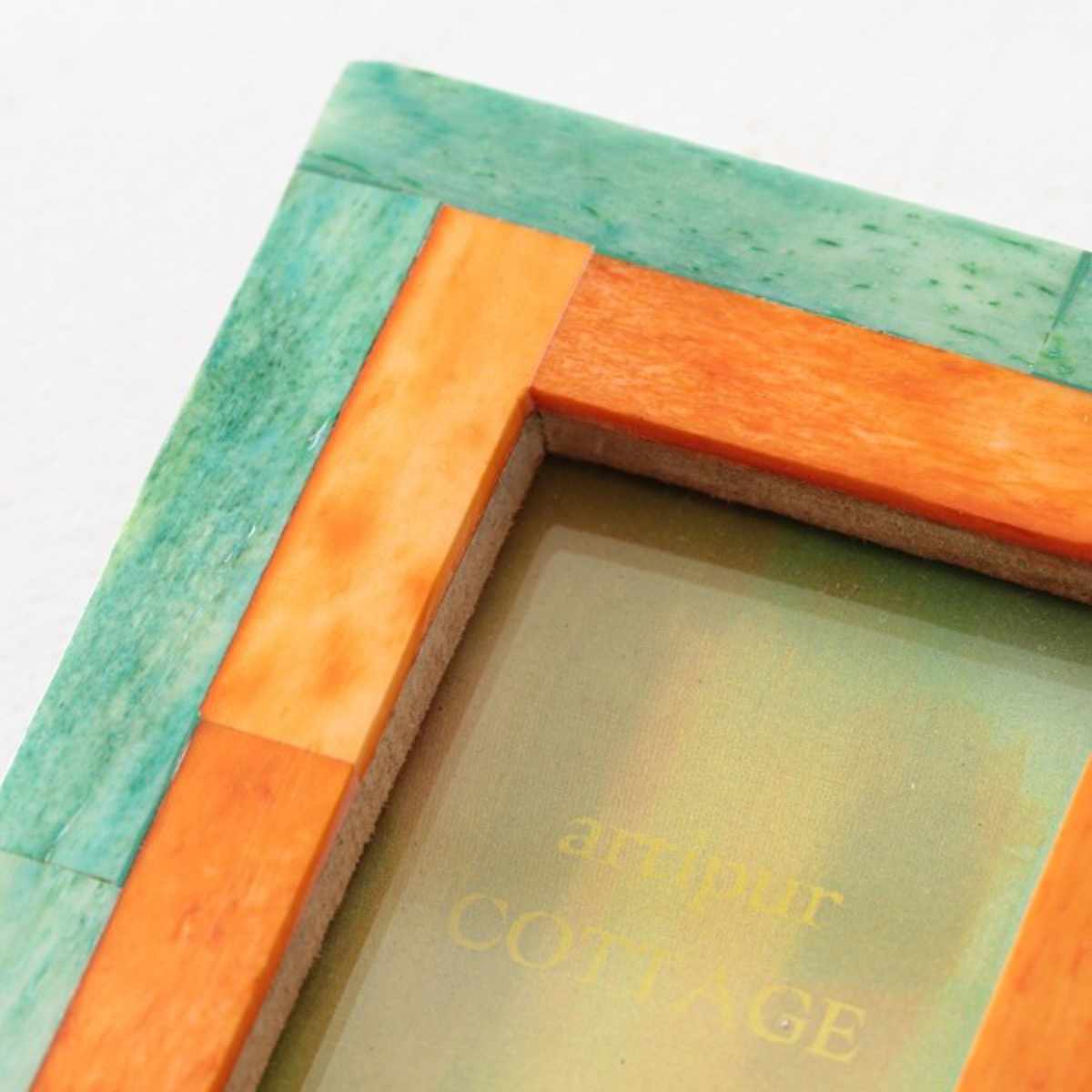 フォトフレーム ボーンミニフレーム S 名刺 チェキ キャメルボーン ( 写真立て フォトスタンド 写真 フレーム ミニ 小さめ インスタントカメラ ポップ インテリア 韓国 カラフル アクセント 壁掛け 縦 横 ニッチ 玄関 トイレ ) 【オレンジ】 オレンジ