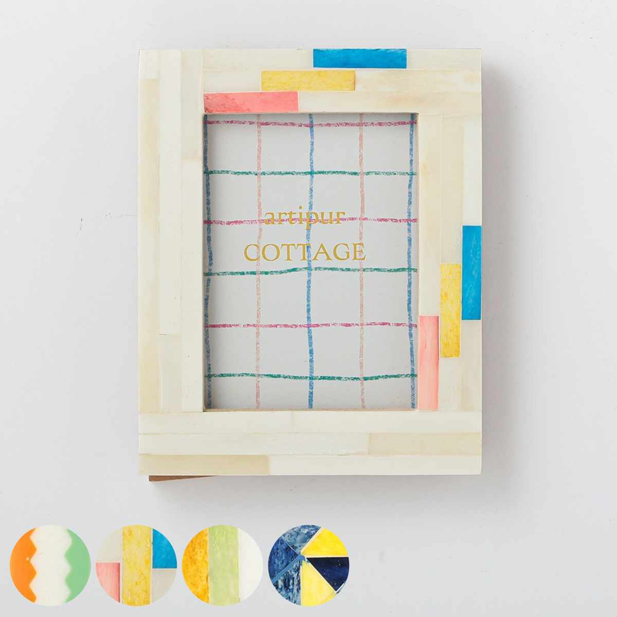 フォトフレーム ボーンミニフレーム L 名刺 チェキ キャメルボーン ( 写真立て フォトスタンド 写真 ミニ 小さめ インスタントカメラ ポップ トレカフレーム トレカ インテリア 韓国 カラフル アクセント 壁掛け 縦 横 ) 【グリーン】