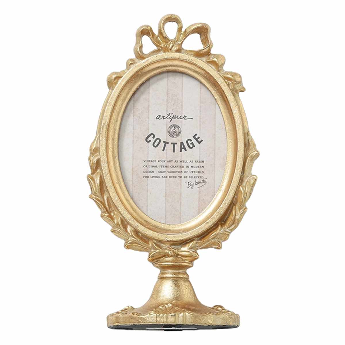 フォトフレーム フォトスタンド オーバル レジン ( 写真立て 写真 フレーム ミニ 小さめ 楕円形 アンティーク調 幅9.5cm ウエディングフォト 置き型 ウェルカムスペース ディスプレイ 写真フレーム 写真入れ ウエディング ) 【ゴールド】 ゴールド