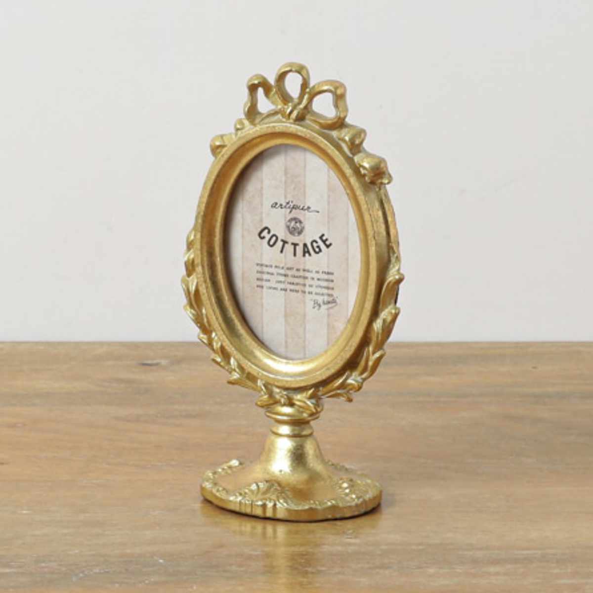 フォトフレーム フォトスタンド オーバル レジン ( 写真立て 写真 フレーム ミニ 小さめ 楕円形 アンティーク調 幅9.5cm ウエディングフォト 置き型 ウェルカムスペース ディスプレイ 写真フレーム 写真入れ ウエディング ) 【ゴールド】 ゴールド