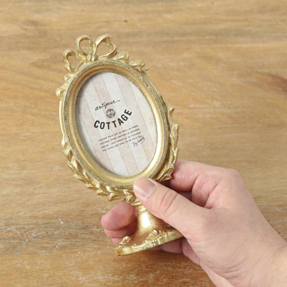 フォトフレーム フォトスタンド オーバル レジン ( 写真立て 写真 フレーム ミニ 小さめ 楕円形 アンティーク調 幅9.5cm ウエディングフォト 置き型 ウェルカムスペース ディスプレイ 写真フレーム 写真入れ ウエディング ) 【ゴールド】 ゴールド