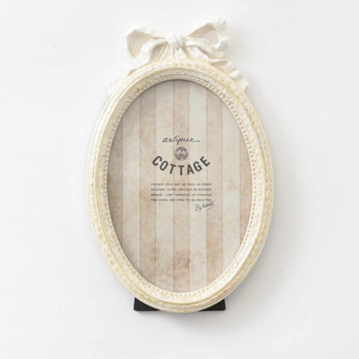フォトフレーム オーバルリボンフォトフレーム レジン ( 写真立て 写真 フレーム 楕円形 アンティーク調 ウエディングフォト 置き型 幅12cm リボン 壁掛け ウェルカムスペース ディスプレイ 写真フレーム 写真入れ ウエディング ) 【ゴールド】 ゴールド