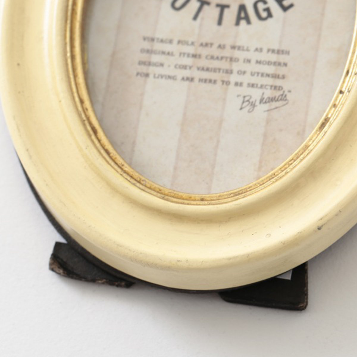 フォトフレーム チェリーオーバルフォトフレーム レジン ( 写真立て フォトスタンド 写真 フレーム ミニ 小さめ さくらんぼ 幅9cm 楕円形 アンティーク加工 チェリーフレーム 手のひらサイズ 壁掛け 置き型 ウエディングフォト ) 【クリーム】 クリーム