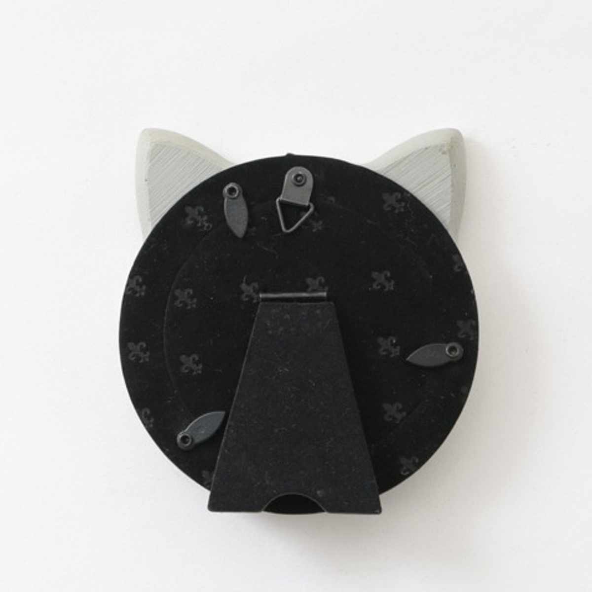 フォトフレーム キャットフォトフレーム レジン ( 写真立て フォトスタンド 写真 フレーム ミニ 小さめ ネコ型 猫 幅10.5cm アンティーク加工 キャットフレーム 手のひらサイズ 壁掛け 置き型 ) 【ホワイト】 ホワイト